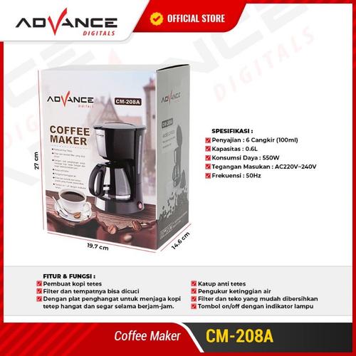 Jual Advance CM208A Coffee Maker Mesin Kopi Espresso Low Watt