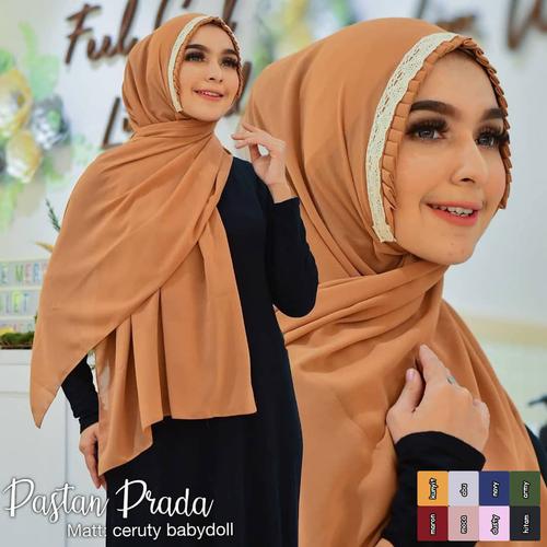 PASHMINA TALI MURAH HIJAB PRADA RENDA LIPIT KCB - Baleomol